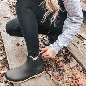 Chooka Black Chelsea Waterproof Rubber Rain Boots Size 10